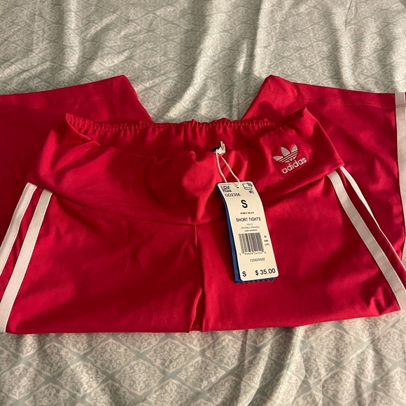 pink adidas biker shorts
